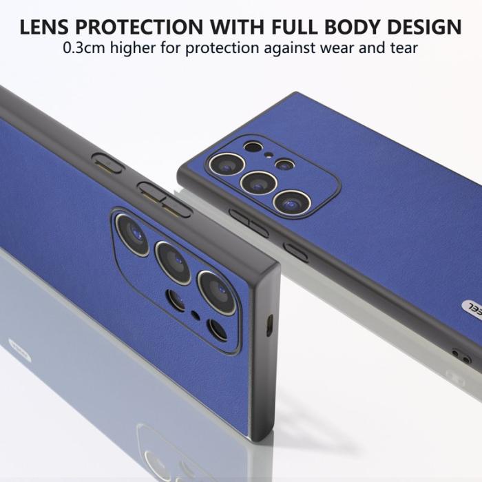 ABEEL - ABEEL Samsung Galaxy S24 Ultra Skal Texturerad Läder Mörkblå