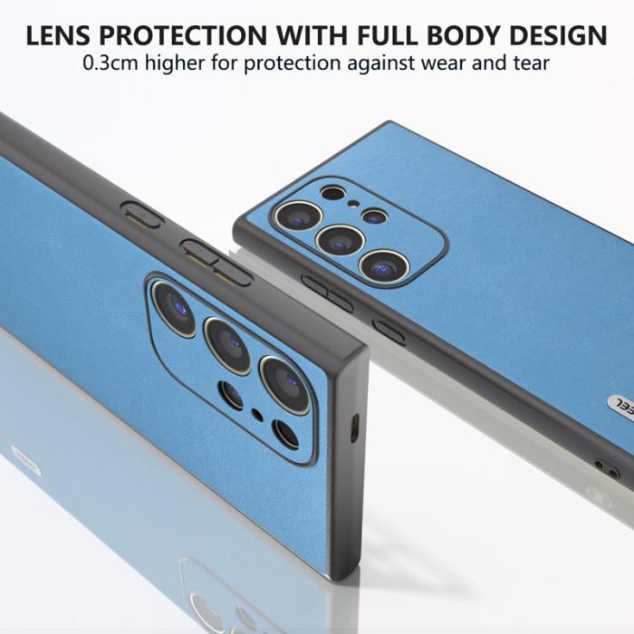 ABEEL - ABEEL Samsung Galaxy S24 Ultra Skal Texturerad Läder Sky Blue