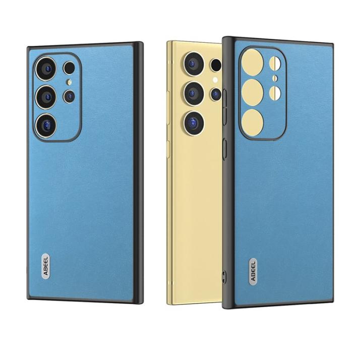ABEEL - ABEEL Samsung Galaxy S24 Ultra Skal Texturerad Läder Sky Blue