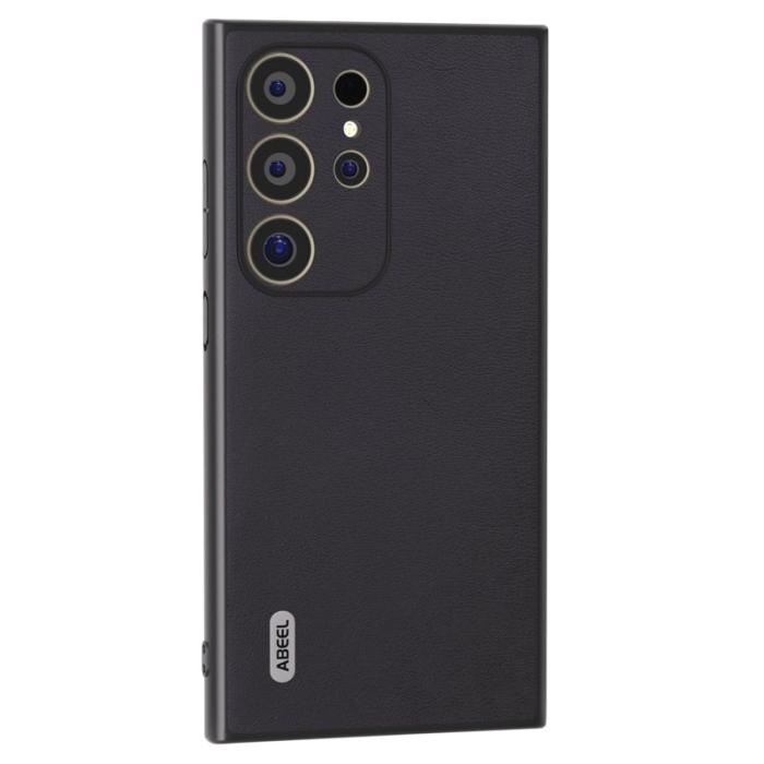 ABEEL - ABEEL Samsung Galaxy S24 Ultra Skal Texturerad Läder Svart