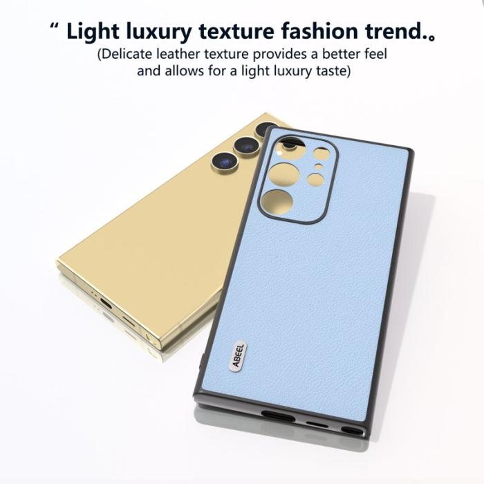 ABEEL - ABEEL Samsung Galaxy S24 Ultra Skal Texturerat Läder Blå