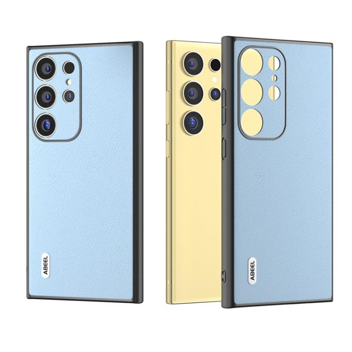 ABEEL - ABEEL Samsung Galaxy S24 Ultra Skal Texturerat Läder Blå