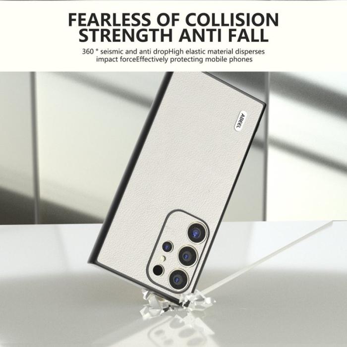 ABEEL - ABEEL Samsung Galaxy S24 Ultra Skal Texturerat Läder Grå