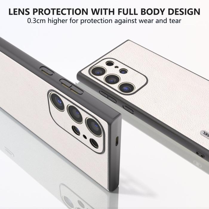 ABEEL - ABEEL Samsung Galaxy S24 Ultra Skal Texturerat Läder Grå