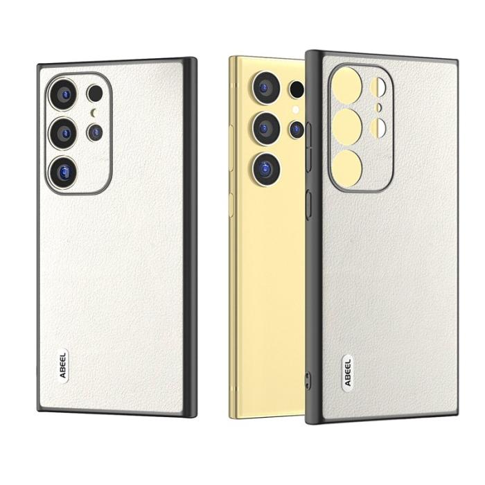 ABEEL - ABEEL Samsung Galaxy S24 Ultra Skal Texturerat Läder Grå