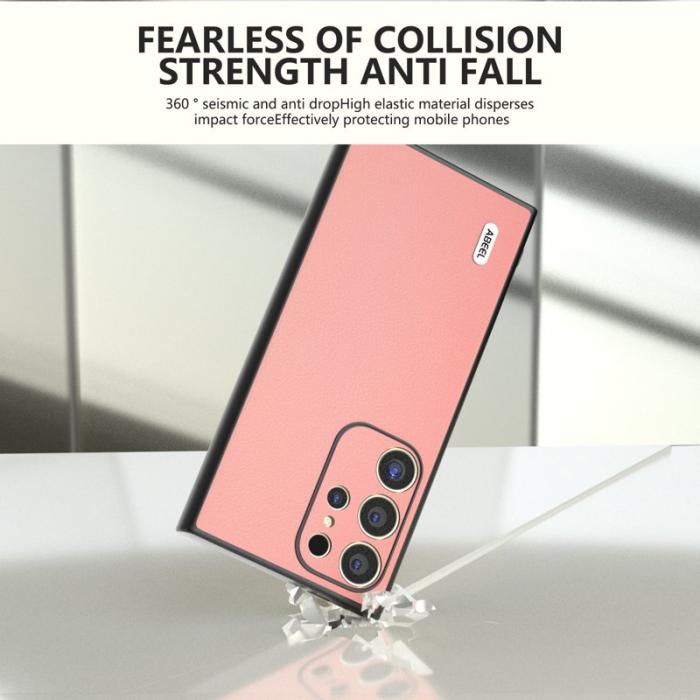 ABEEL - ABEEL Samsung Galaxy S24 Ultra Skal Texturerat Läder Rosa