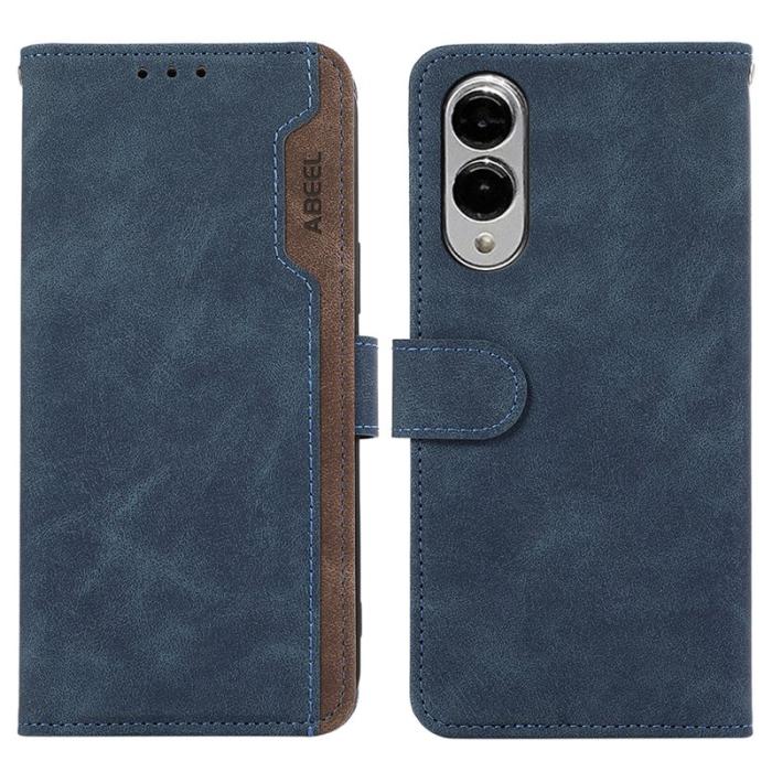ABEEL - ABEEL Samsung Galaxy S25 Edge Fodral Splicing Läder Blå