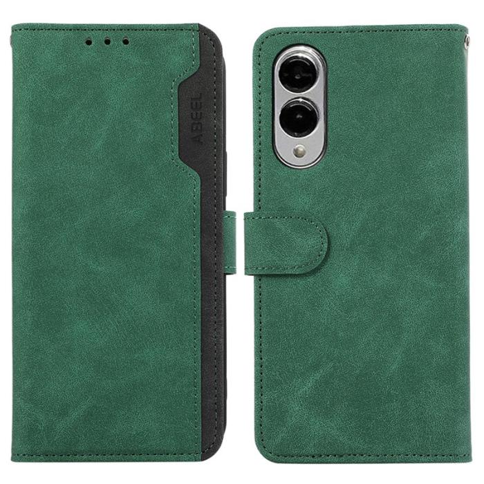 ABEEL - ABEEL Samsung Galaxy S25 Edge Fodral Splicing Läder Grön