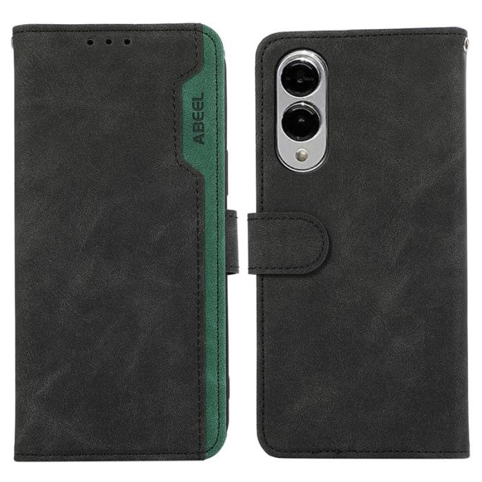 ABEEL - ABEEL Samsung Galaxy S25 Edge Fodral Splicing Läder Svart
