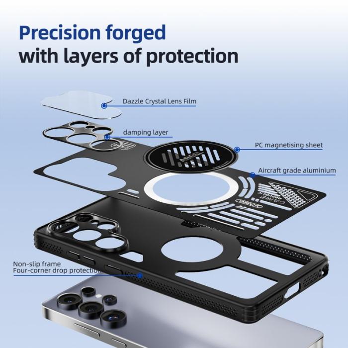 ABEEL - ABEEL Samsung Galaxy S25 Edge Skal Aluminium + TPU - Titan Grå