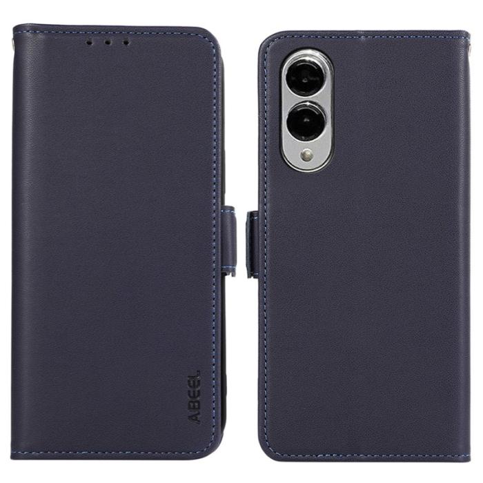 ABEEL - ABEEL Samsung Galaxy S25 Edge Skal Läder med RFID Blockering Blå