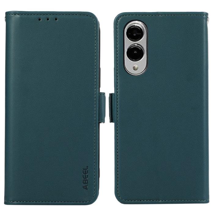 ABEEL - ABEEL Samsung Galaxy S25 Edge Skal Läder med RFID Skydd - Grön