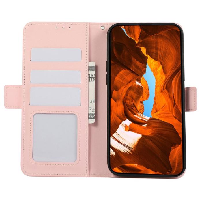 ABEEL - ABEEL Samsung Galaxy S25 Edge Skal Läder med RFID Skydd - Rosa