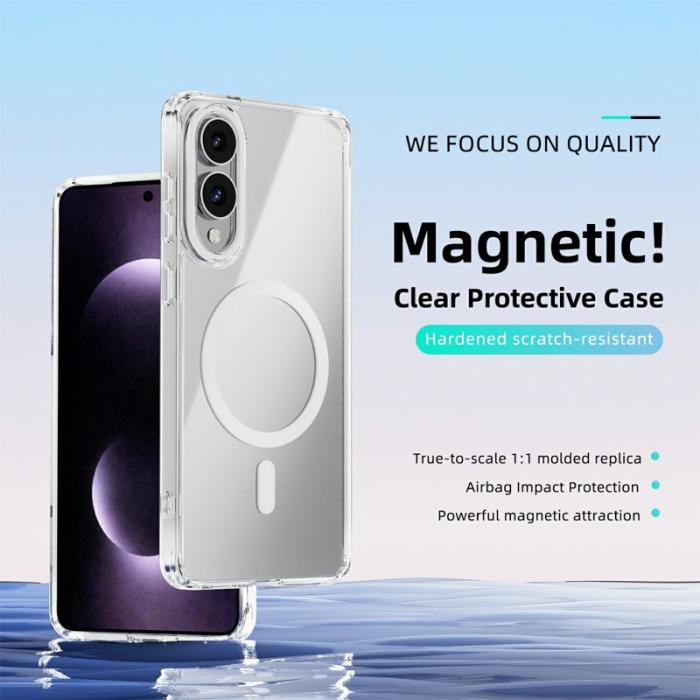 ABEEL - ABEEL Samsung Galaxy S25 Edge Skal MagSafe Anti Scratch Vit