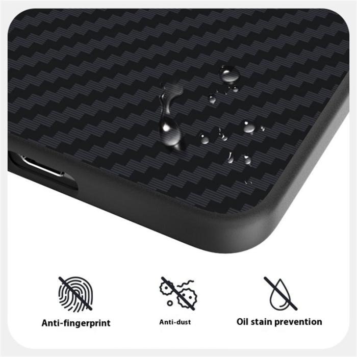 ABEEL - ABEEL Samsung Galaxy S25 Edge Skal MagSafe Kolfiber Svart/Blå