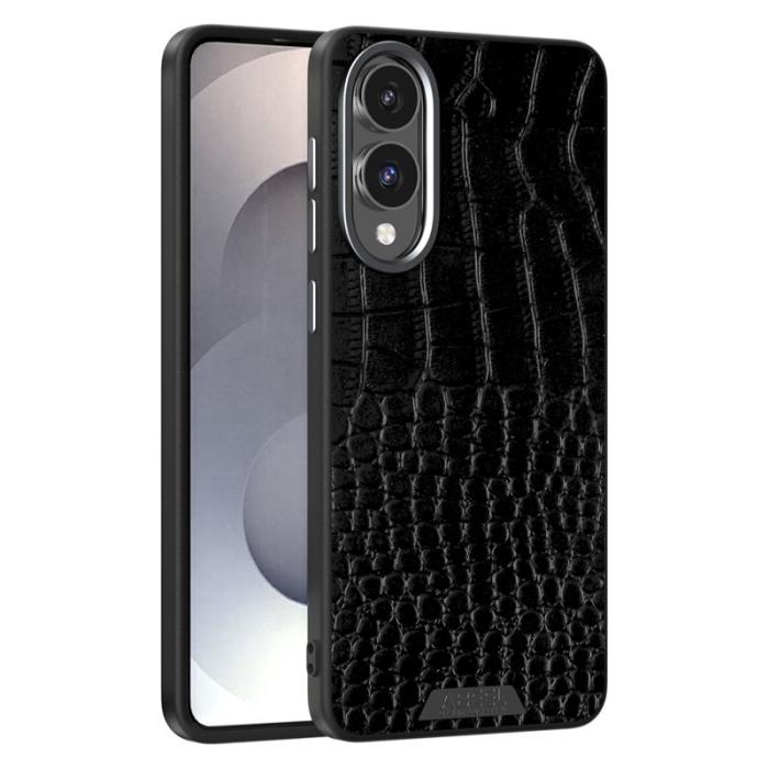 ABEEL - ABEEL Samsung Galaxy S25 Edge Skal MagSafe Krokodiltextur Svart