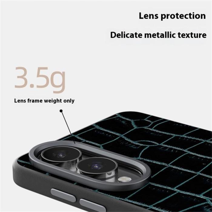 ABEEL - ABEEL Samsung Galaxy S25 Edge Skal MagSafe Krokodiltextur Svart