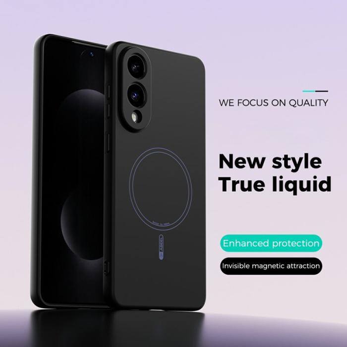 ABEEL - ABEEL Samsung Galaxy S25 Edge Skal MagSafe Liquid Silicone - Svart
