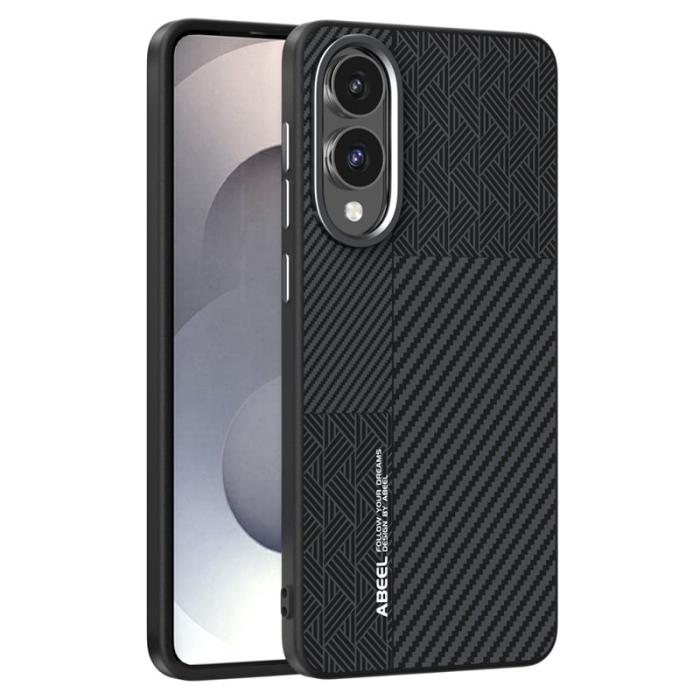 ABEEL - ABEEL Samsung Galaxy S25 Edge Skal PC TPU Aluminium PU Läder Textur 1