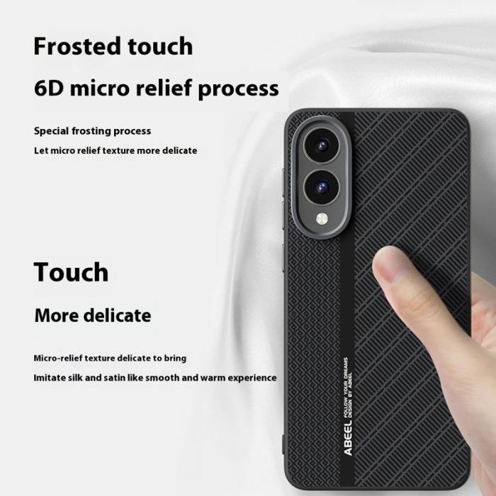 ABEEL - ABEEL Samsung Galaxy S25 Edge Skal PC TPU Aluminium PU Läder Textur 1