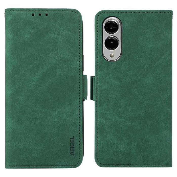 ABEEL - ABEEL Samsung Galaxy S25 Edge Skal PU Läder Folio Grön