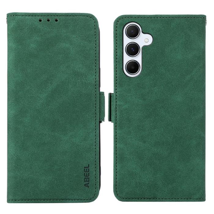 ABEEL - ABEEL Samsung Galaxy S25 FE Fodral PU Läder Ställ Green