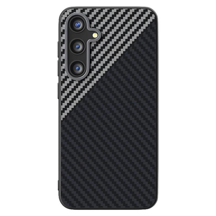 ABEEL - ABEEL Samsung Galaxy S25 FE Skal MagSafe Kolfiber Svart/Silver