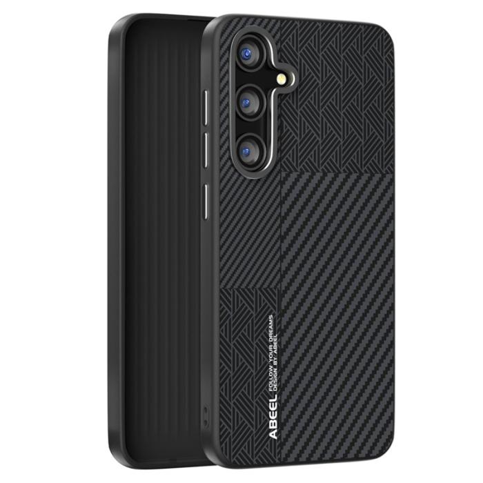 ABEEL - ABEEL Samsung Galaxy S25 FE Skal PC TPU Aluminium PU Läder - Textur 1