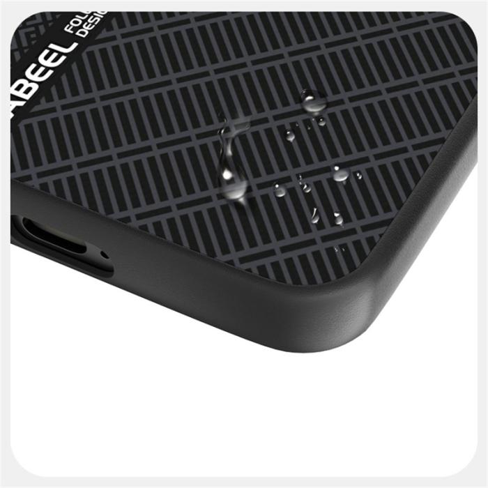 ABEEL - ABEEL Samsung Galaxy S25 FE Skal PC TPU Aluminium PU Läder - Textur 1