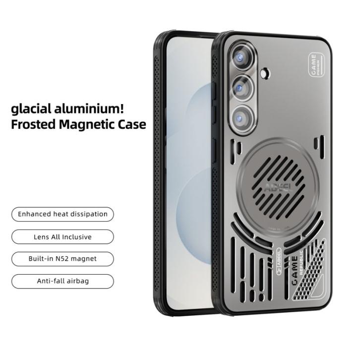 ABEEL - ABEEL Samsung Galaxy S25 Magnetiskt Fodral Aluminium Titan Grå