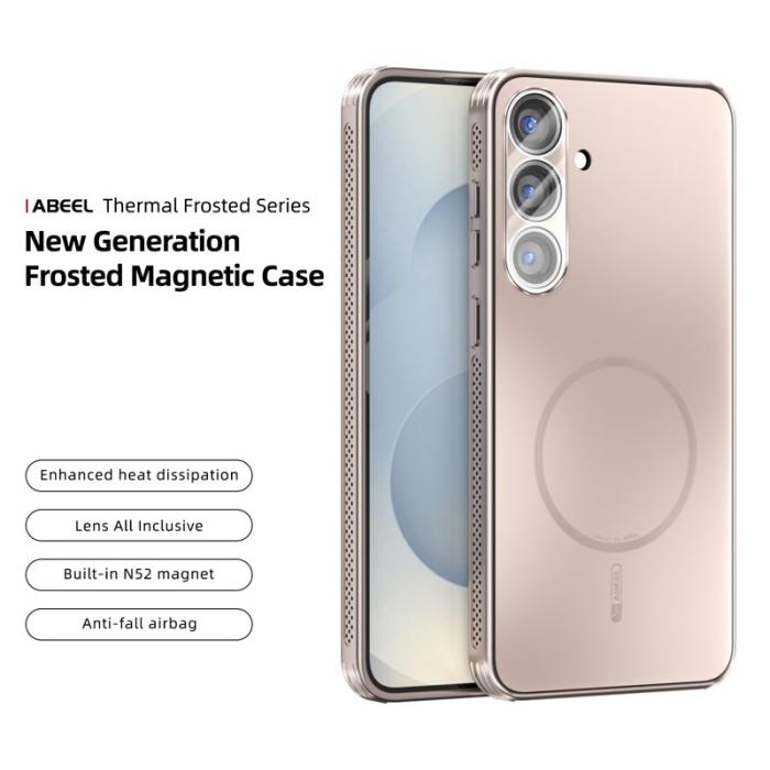 ABEEL - ABEEL Samsung Galaxy S25 Magnetiskt Skal TPU PC Guld