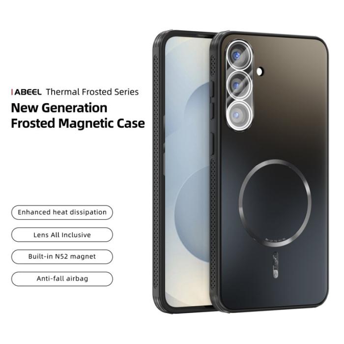 ABEEL - ABEEL Samsung Galaxy S25 Magnetiskt Skal TPU PC Svart