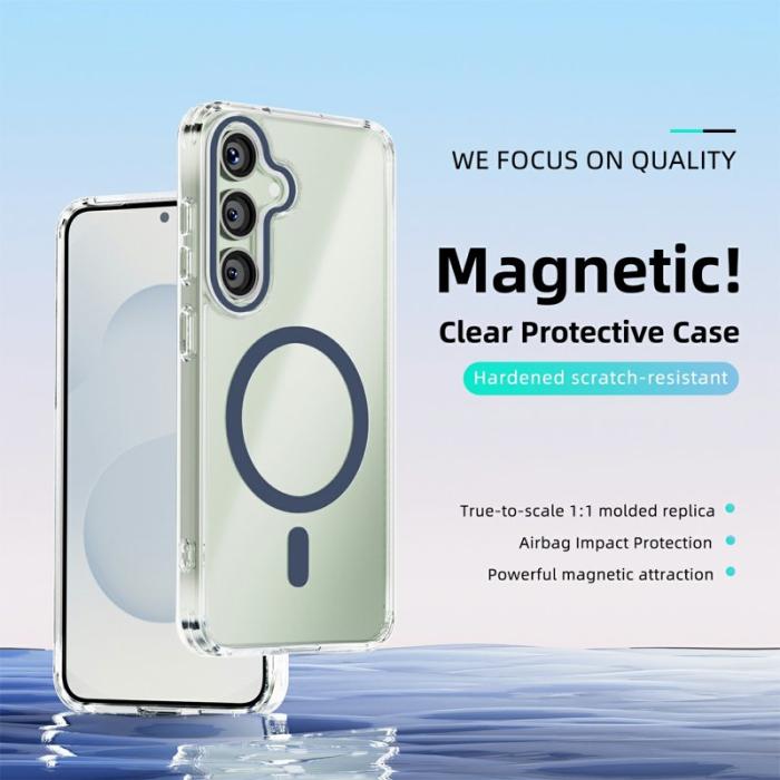 ABEEL - ABEEL Samsung Galaxy S25 Skal MagSafe Anti Scratch Klar Blå