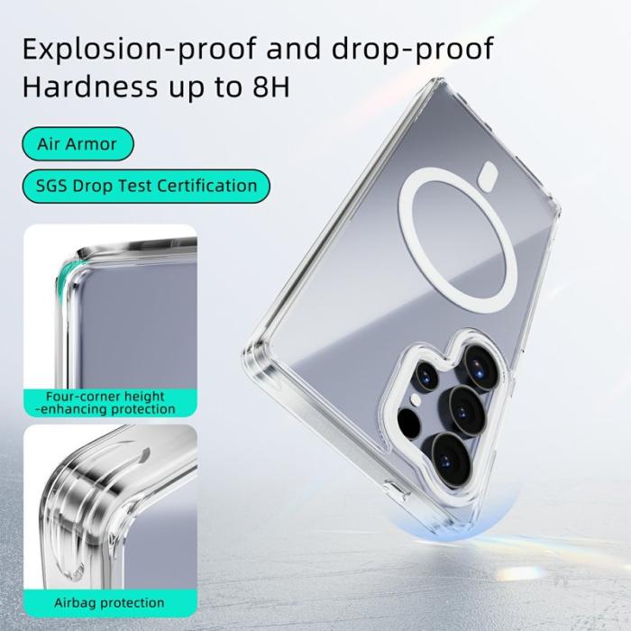 ABEEL - ABEEL Samsung Galaxy S25 Skal MagSafe Anti Scratch Transparent Vit