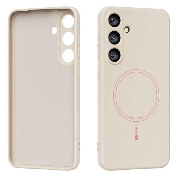 ABEEL - ABEEL Samsung Galaxy S25 Skal MagSafe Kompatibel Beige
