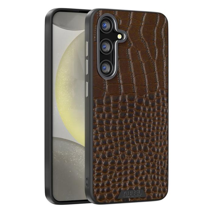 ABEEL - ABEEL Samsung Galaxy S25+ Skal MagSafe Kompatibel Krokodilkaffe