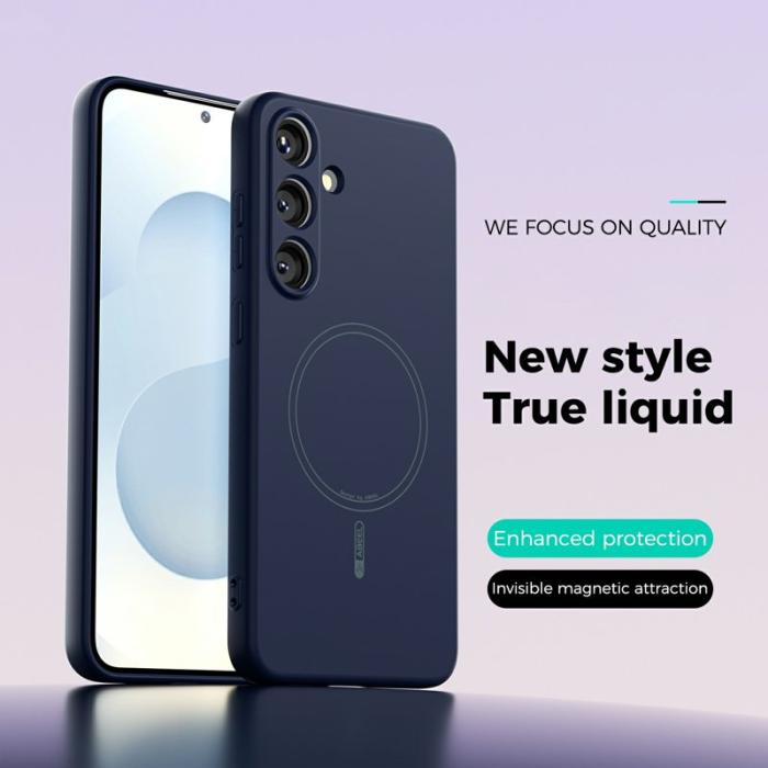 ABEEL - ABEEL Samsung Galaxy S25 Skal MagSafe Liquid Silicone Mörkblå