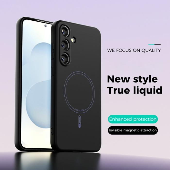 ABEEL - ABEEL Samsung Galaxy S25 Skal MagSafe Liquid Silicone Svart