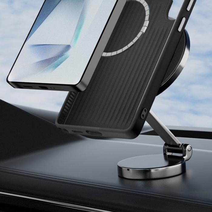 ABEEL - ABEEL Samsung Galaxy S25 Skal MagSafe Micro-Prägling Svart