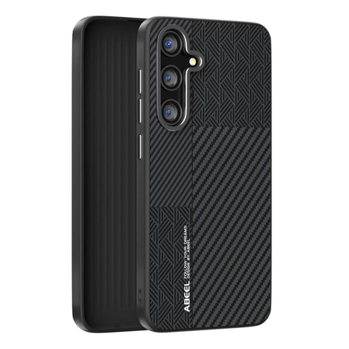 ABEEL - ABEEL Samsung Galaxy S25 Skal PC TPU Aluminium PU Läder - Textur 1