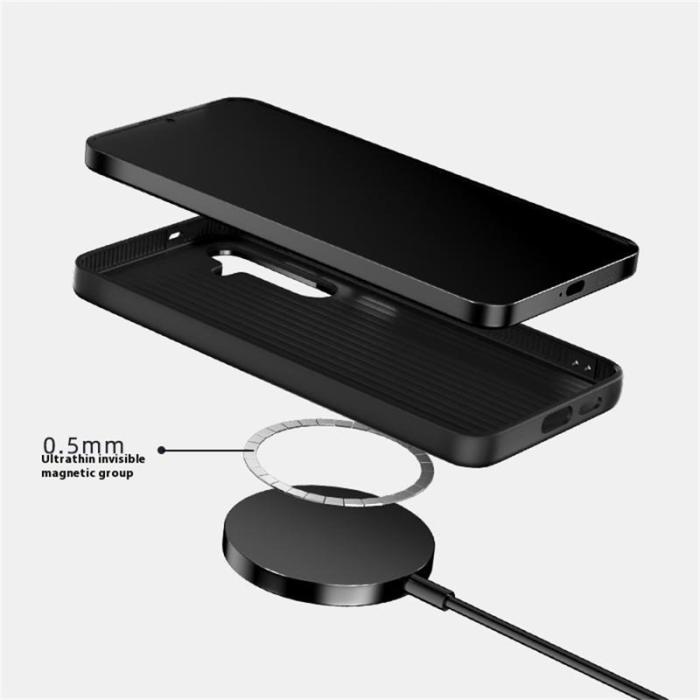 ABEEL - ABEEL Samsung Galaxy S25 Skal PC TPU Aluminium PU Läder - Textur 1