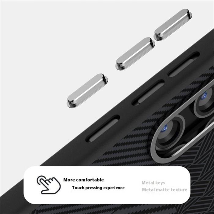 ABEEL - ABEEL Samsung Galaxy S25 Skal PC TPU Aluminium PU Läder - Textur 1