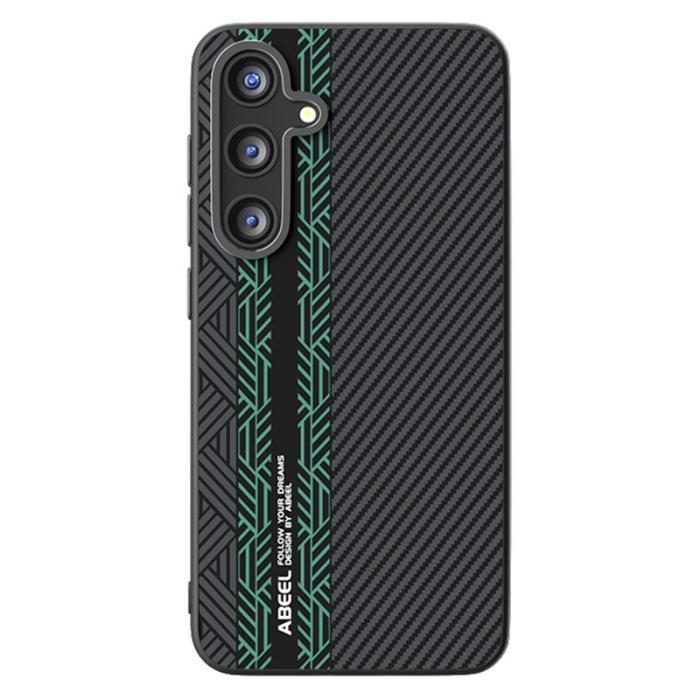 ABEEL - ABEEL Samsung Galaxy S25 Skal PC TPU Aluminium PU Läder - Textur 2