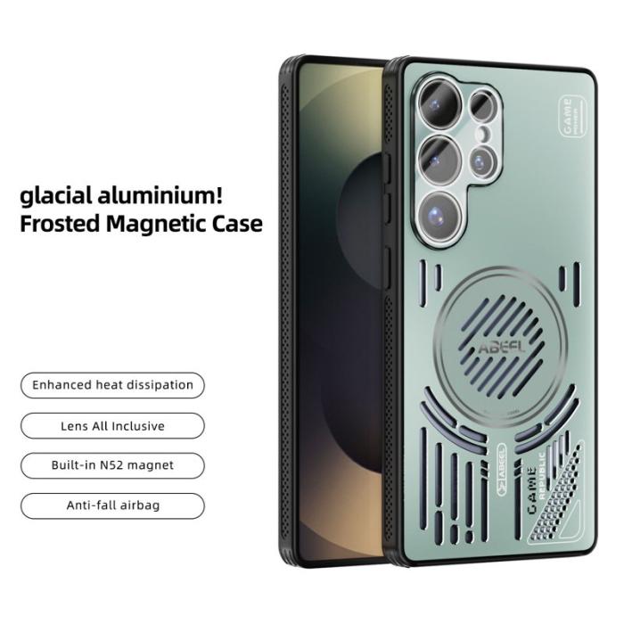 ABEEL - ABEEL Samsung Galaxy S25 Ultra Skal Aluminium + TPU - Ljusgrön