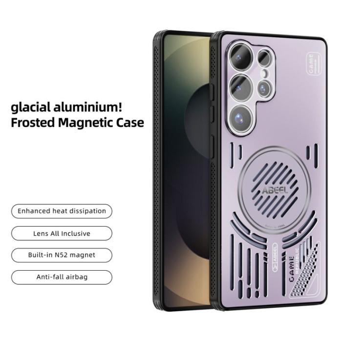 ABEEL - ABEEL Samsung Galaxy S25 Ultra Skal Aluminium TPU - Rosa Lila