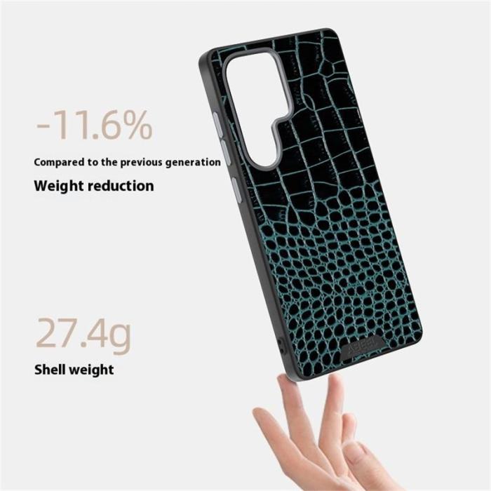 ABEEL - ABEEL Samsung Galaxy S25 Ultra Skal MagSafe Kroko Textur Kaffe