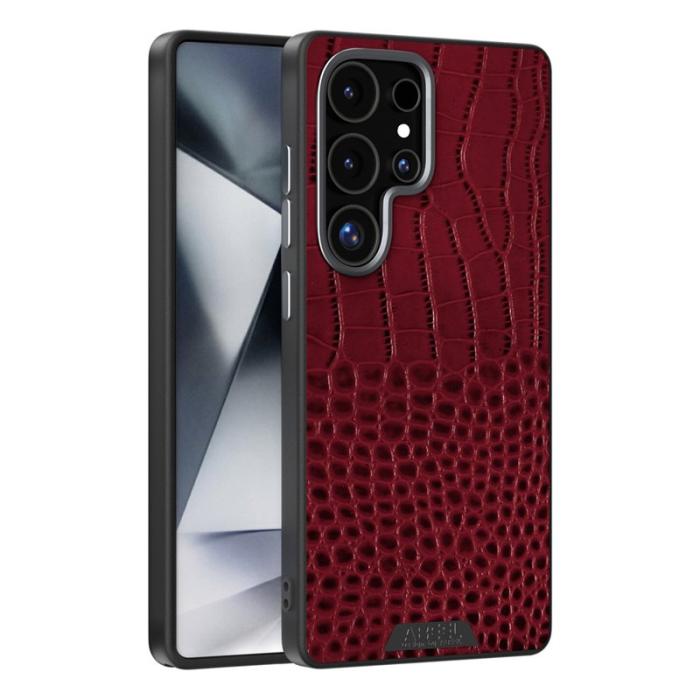 ABEEL - ABEEL Samsung Galaxy S25 Ultra Skal MagSafe Krokodil Röd