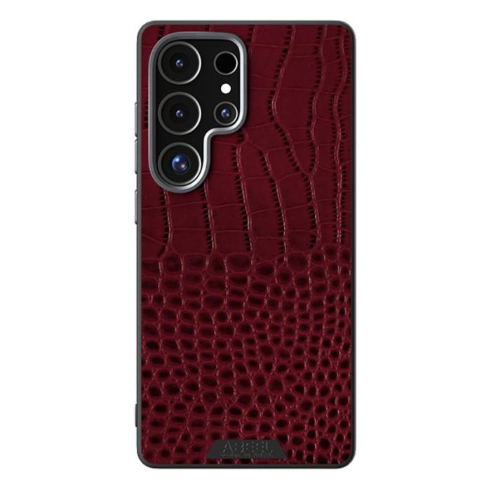 ABEEL - ABEEL Samsung Galaxy S25 Ultra Skal MagSafe Krokodil Röd