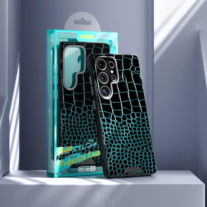 ABEEL - ABEEL Samsung Galaxy S25 Ultra Skal MagSafe Krokodil Röd