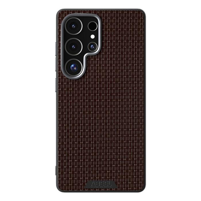 ABEEL - ABEEL Samsung Galaxy S25 Ultra Skal MagSafe Texturerad Kaffe